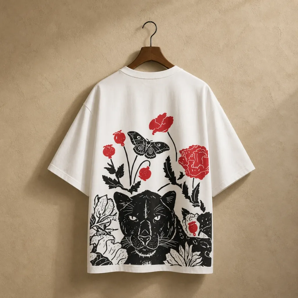Zen Panther Botanical Oversized T-Shirt