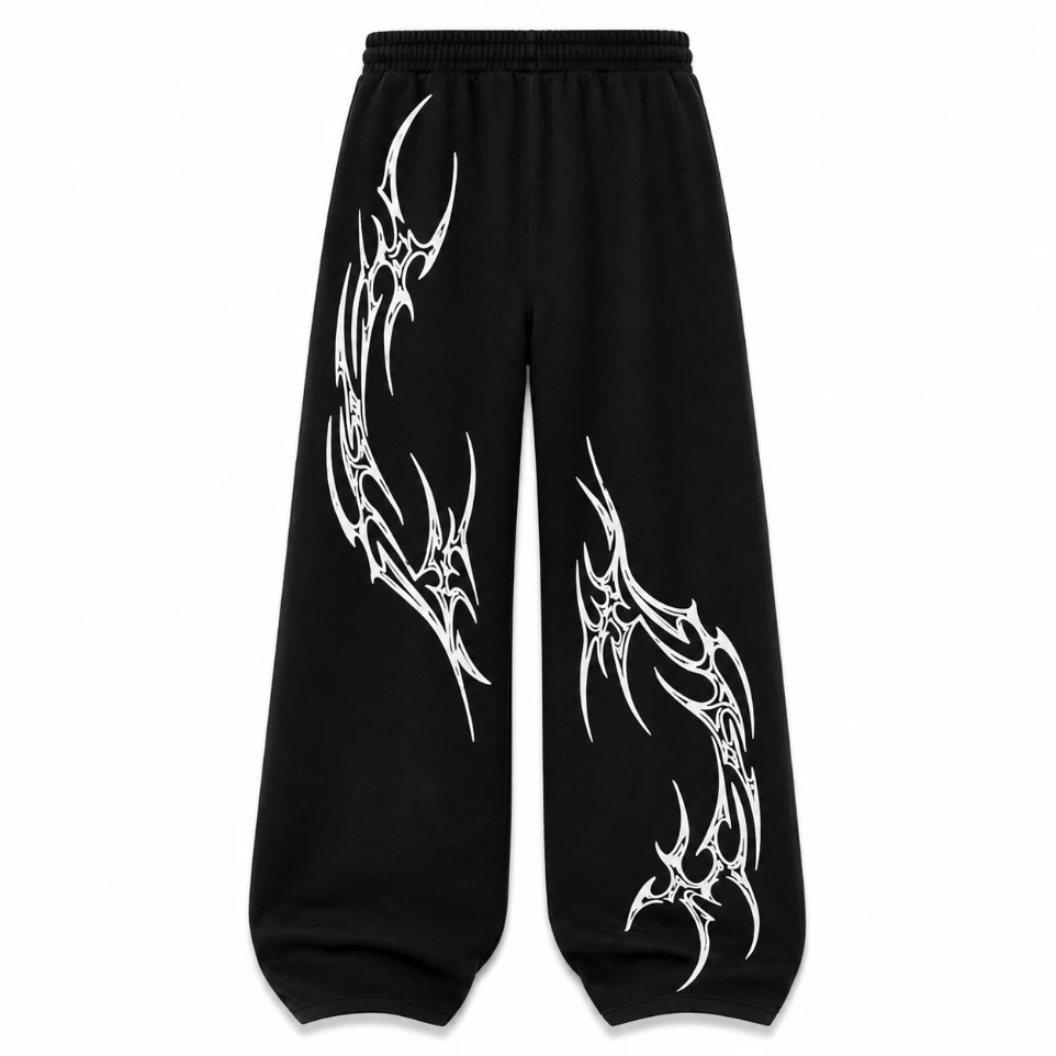 Asymmetric Tribal Graphic Sweatpants