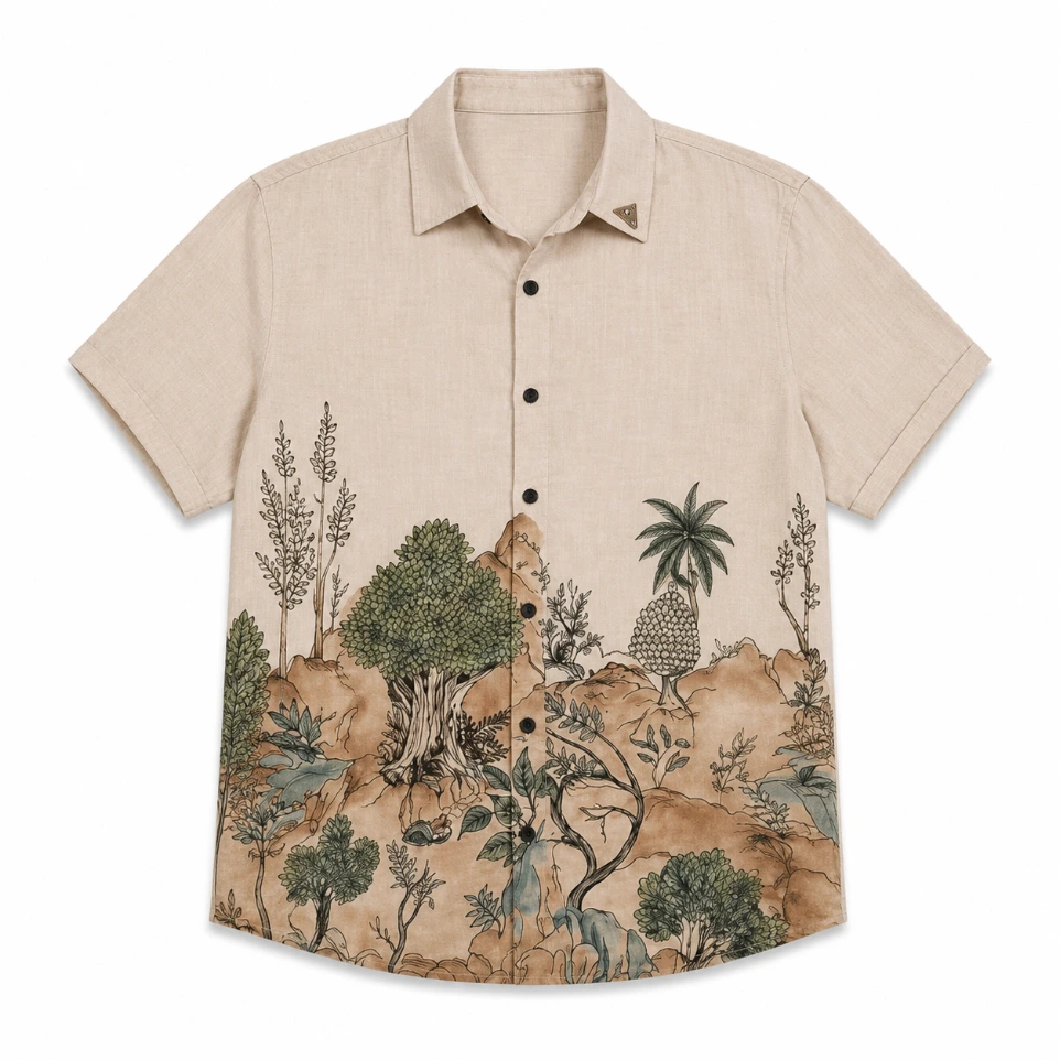 Earthy Botanical Landscape Shirt