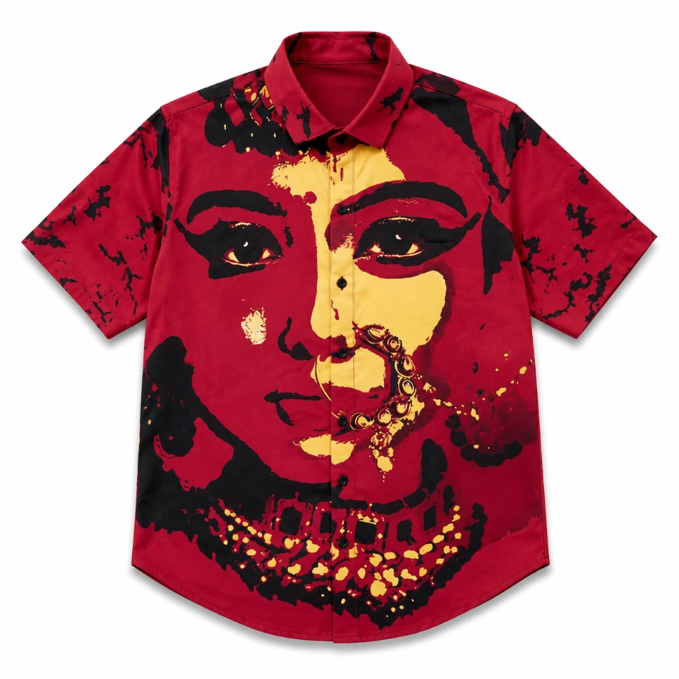 Crimson Portrait Button-Down