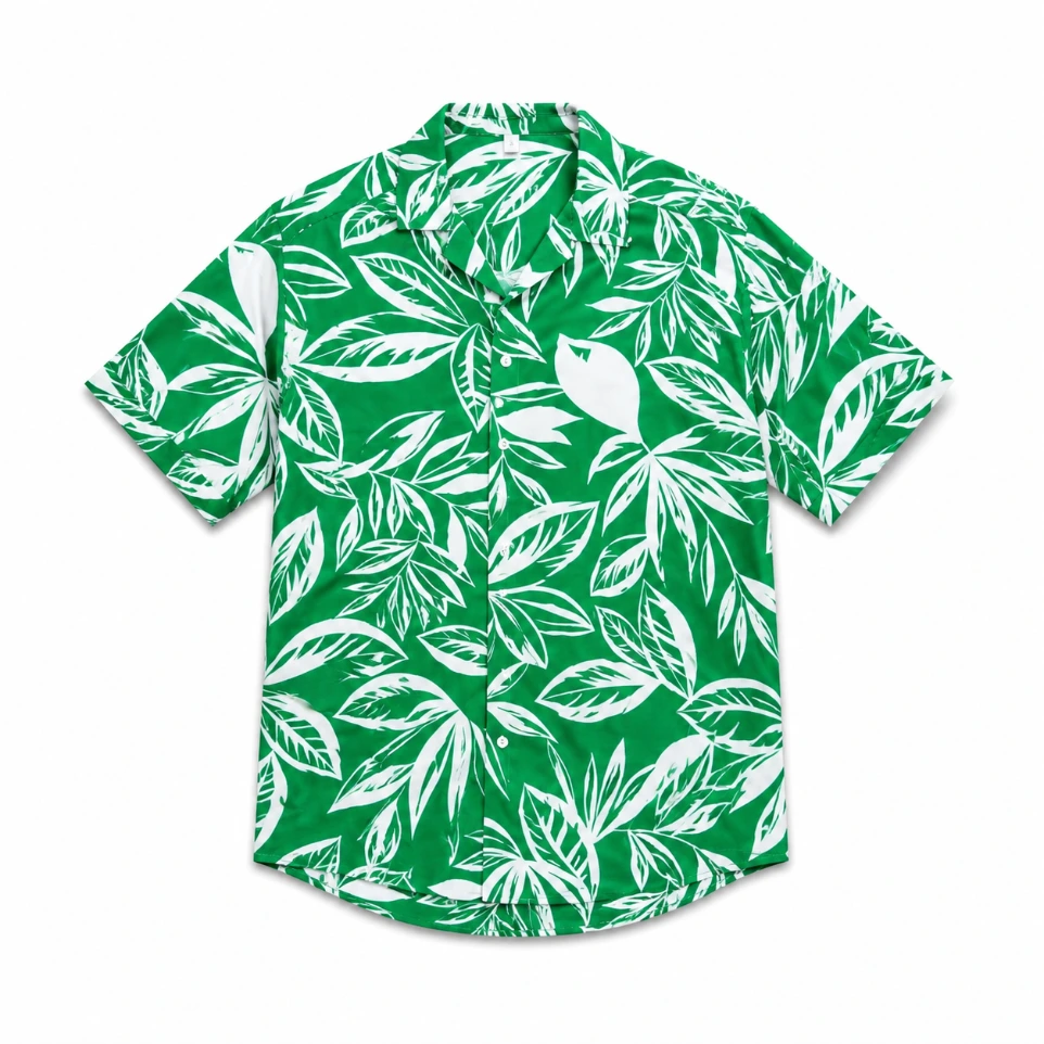 Vibrant Leaf Pattern Button-Down