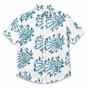 Blue Swirl Motif Button-Down