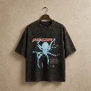 Poison Spider Graphic Acid-Wash Oversized Tee