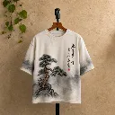 Zen Pine Ink Oversized Tee