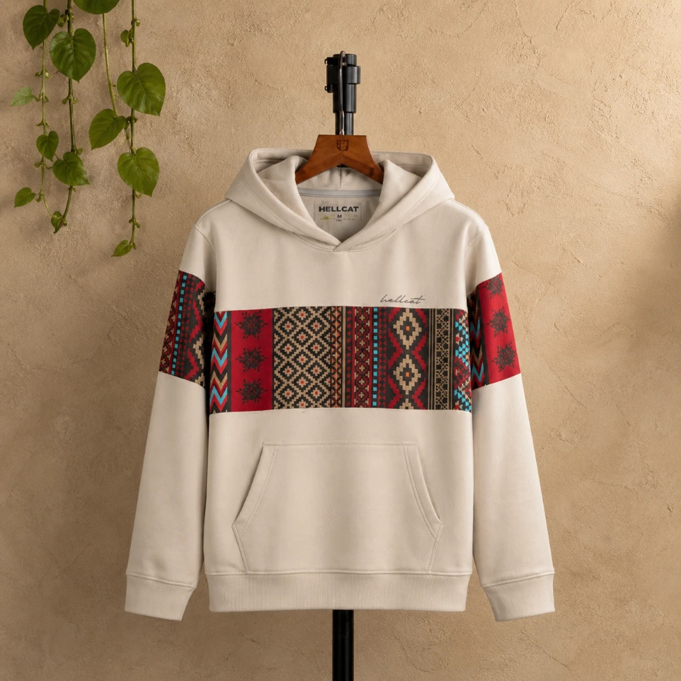 Hellcat Tribal Mosaic Oversized Hoodie (S)