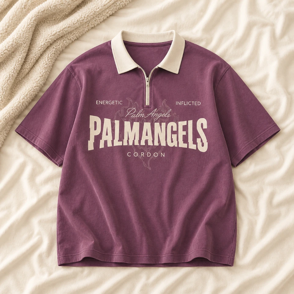Vintage Mauve Quarter-Zip Polo (S)