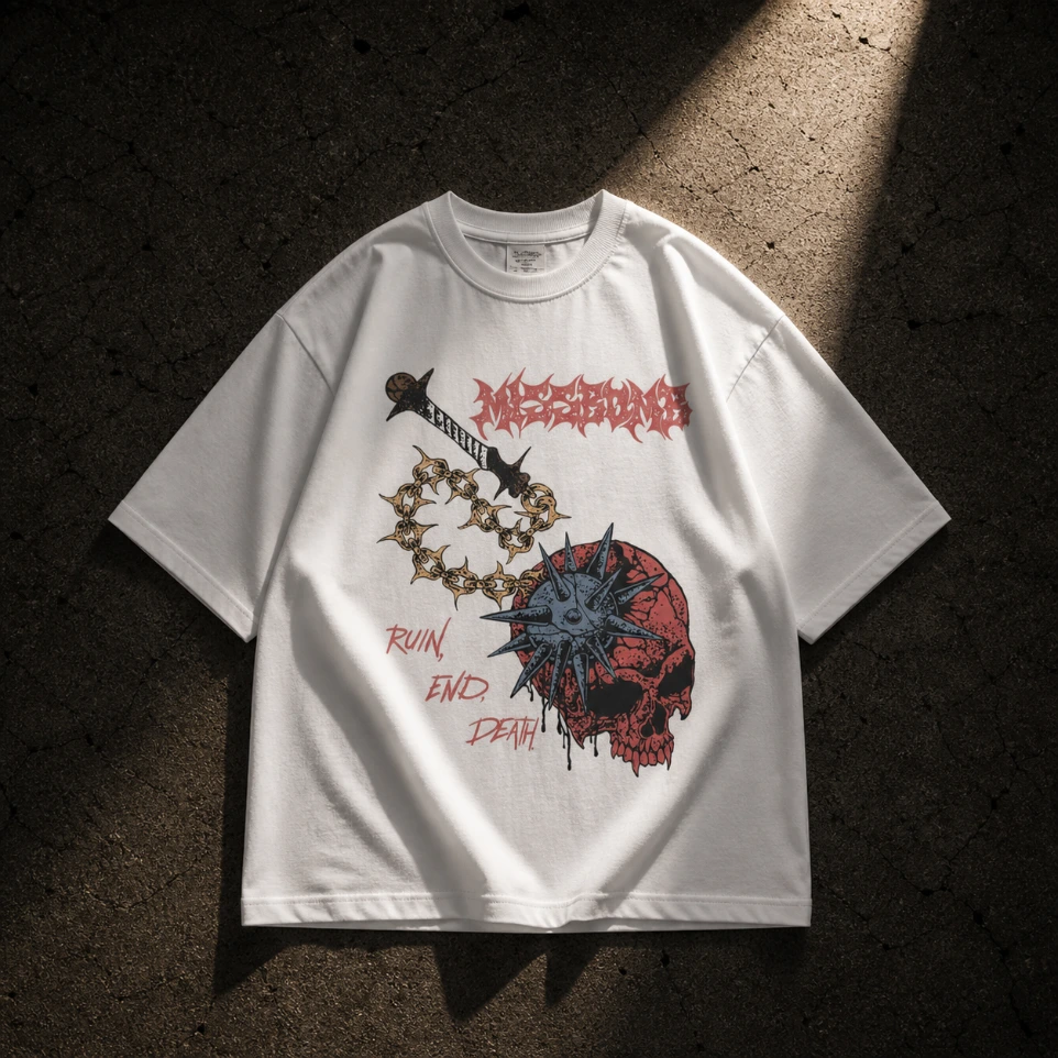 Noir Skull & Mace Tee (S)