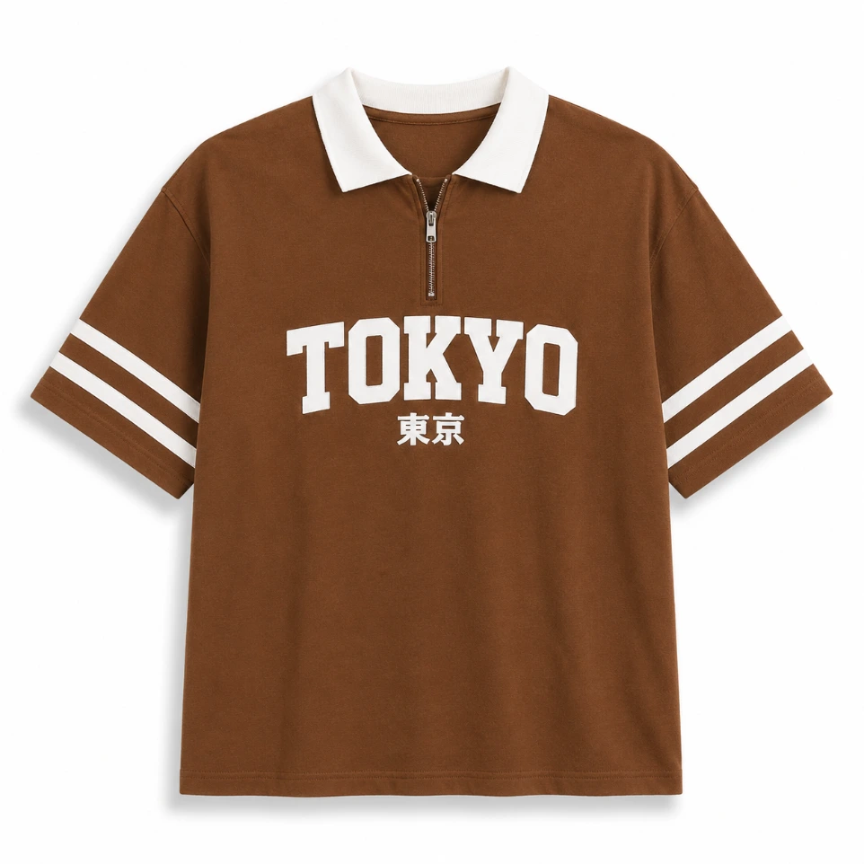 Tokyo Retro Quarter-Zip Graphic Polo